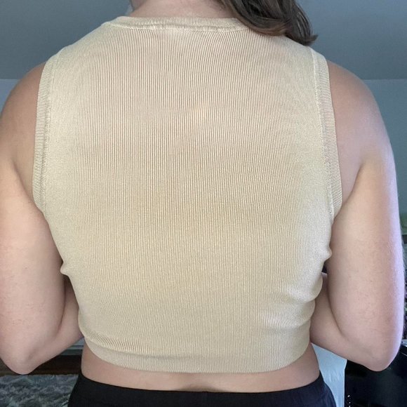 Tan Zara Tight Sweatvest Style top - Picture 4 of 4